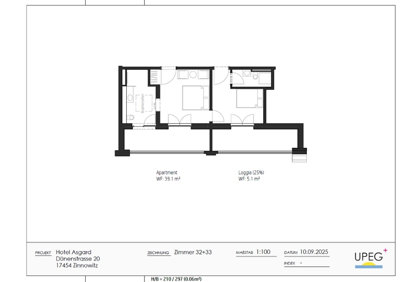 Hotel Midgard Grundriss Zimmer 32+33